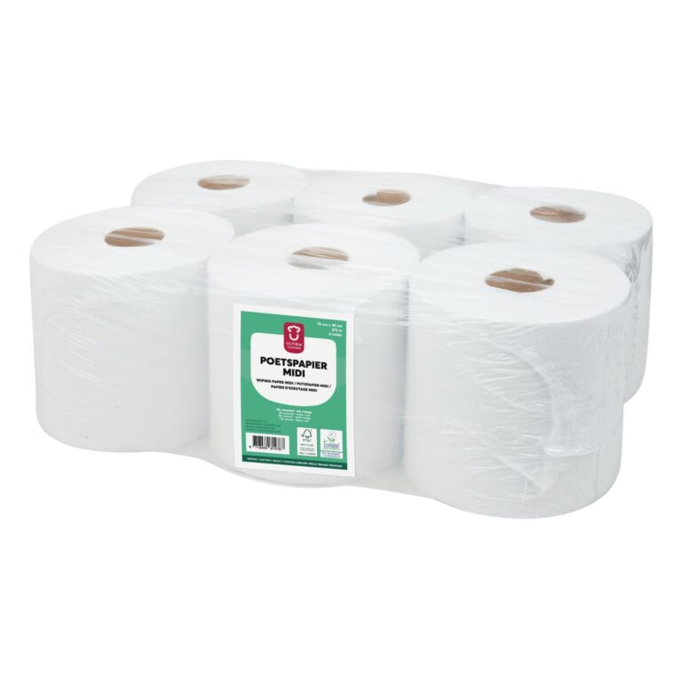 Midi poetspapier rol recycled 1-laags