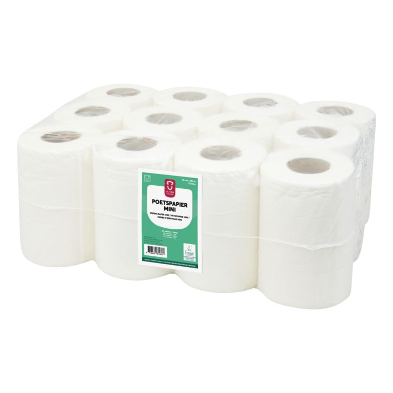 Mini poetspapier rol cellulose 1-laags